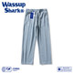 WassupShark jeans ຜູ້ຊາຍໃນລະດູໃບໄມ້ປົ່ງແລະດູໃບໄມ້ລົ່ນຂອງກາງເກງຂາຍາວກາງເກງຂາຍາວແບບກະທັດຮັດສໍາລັບແມ່ຍິງ