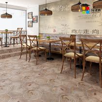 Imitation solid wood tiles Non-slip wood grain tiles Living room bedroom kitchen and bathroom tiles Dining room Antique floor tiles Retro hexagonal tiles
