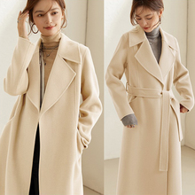 100% Australian wool!! Elegant temperament double-sided cashmere coat