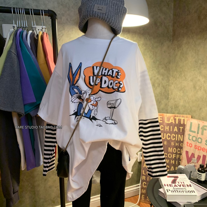 Pregnant woman Spring loaded blouse T-shirt pure cotton long sleeve pregnant woman T-shirt loose large size Spring Summer Korean version shorts for undershirt