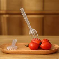 Disposable fork Plastic household food grade fruit fork two finger four tooth fork Snack fork Cake fork plus hard thick fork