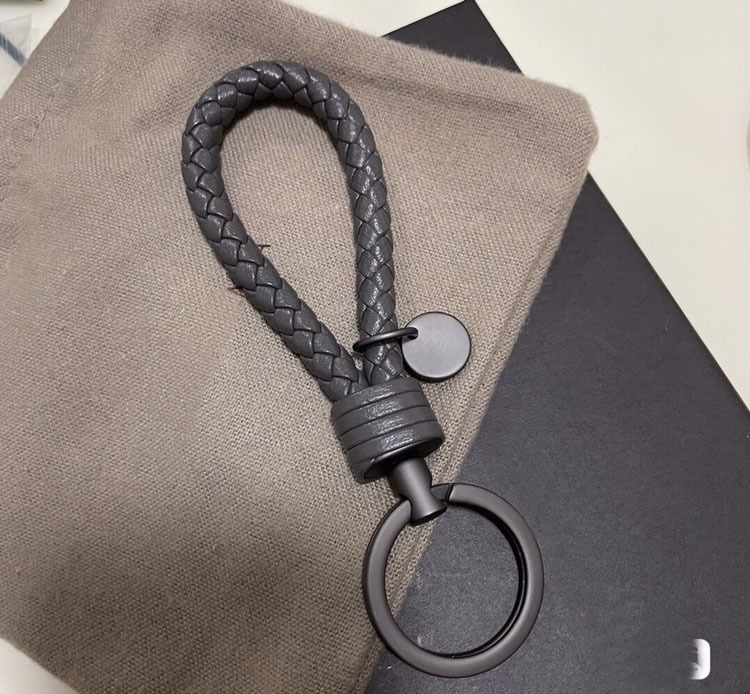 Sheepskin Woven Genuine Leather Car Pendant Leather Cord Couple Style Gift Anti-Lost Car Keychain Key Ring