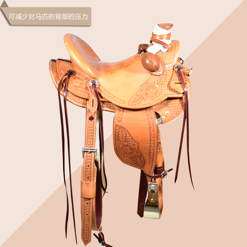 Beginners new soft equestrian equipment double cowhide equestrian supplies Ranch saddle teaching riding riding harness