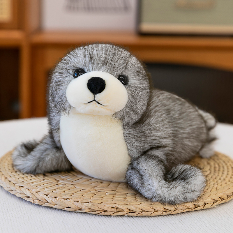 Simulation Cute Seal Plush Toy Doll Table with Doll Dolphin Doll Furniture Decoration Kidsren's Birthday Gift