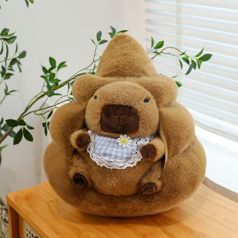 Capybara Plush Toy, Cute and Funny Poop-Shaped Stuffed Animal, Prank Gift for Boys and Girls, Children's Toy