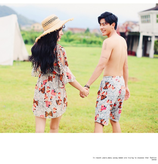 Cặp đôi đồ bơi retro bikini nữ ba mảnh giảm béo bụng tắm spa bãi biển cặp đôi những người yêu thích đồ bơi 	đồ đôi tắm biển đẹp