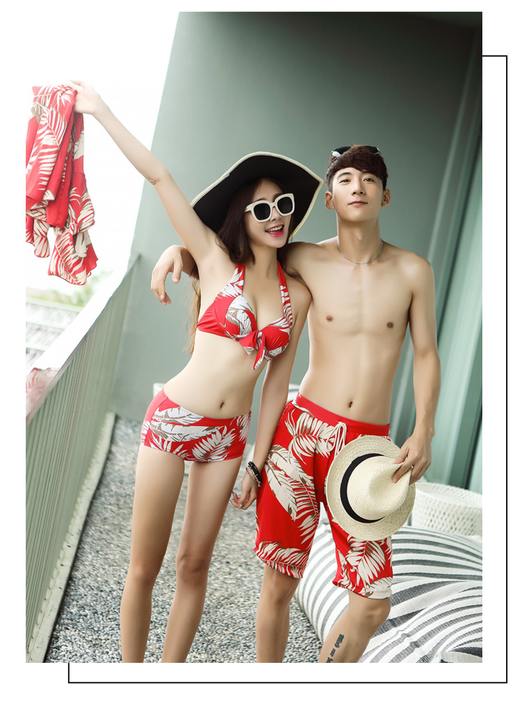 Bộ đồ bơi retro cho nữ Bộ bikini 3 mảnh Bộ đồ bảo hộ Trump Trump tay áo mỏng lệch vai 	đồ đôi đi biển màu xanh