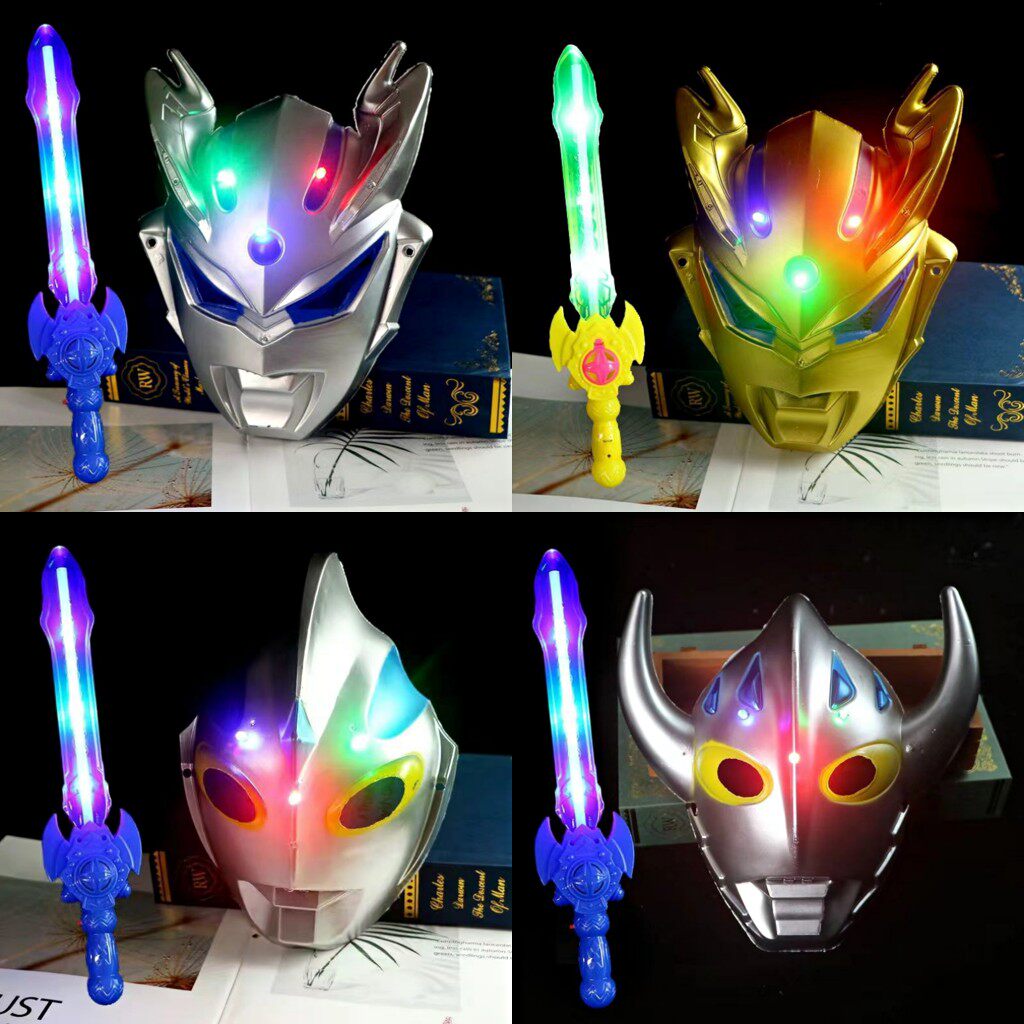 Ultraman Mask Kids Boy Glowing Sword Sairo Obloso Fire Ultraman Toy Sword Hot Sale