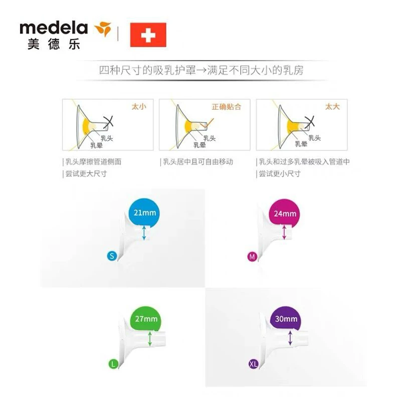 Молокоотсос Medela, защитная крышка, мегафон с аксессуарами, 30 мм