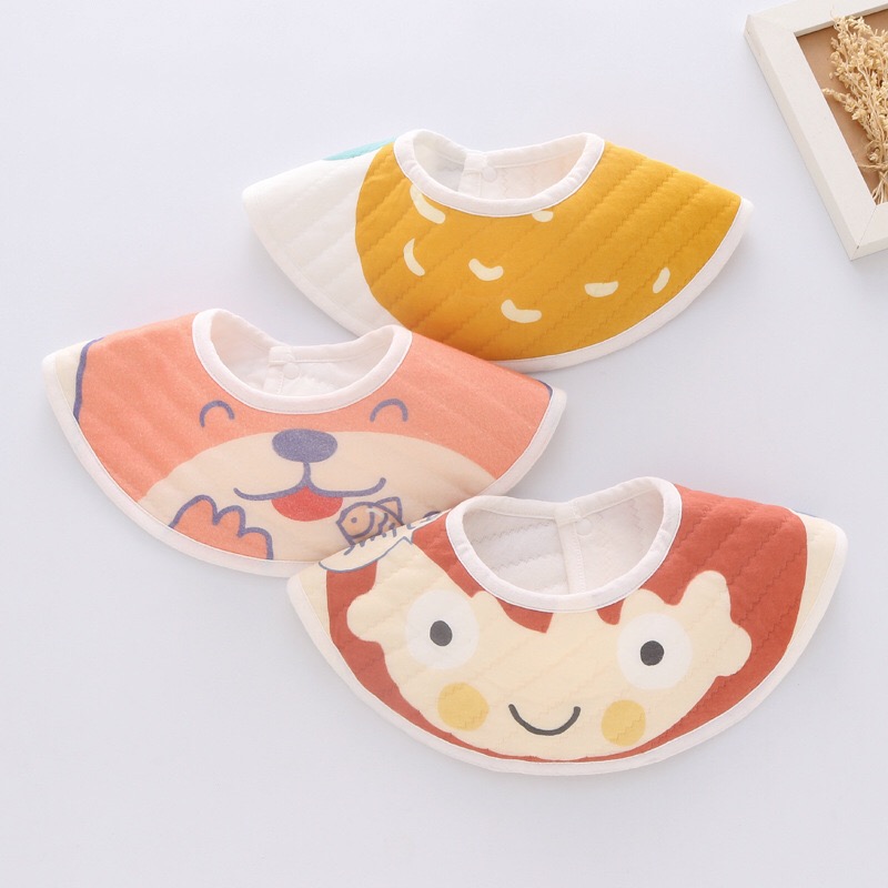 Autumn and winter high-end new 360 ° waterproof and thick bib children's eating pocket baby saliva towel star anise three