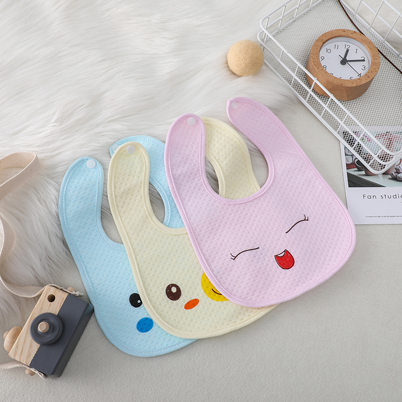 3 5 10 clips Cotton waterproof Saliva Towel Newborn Baby Double press buckle Neck Pure Cotton Baby Little Girly for a meal