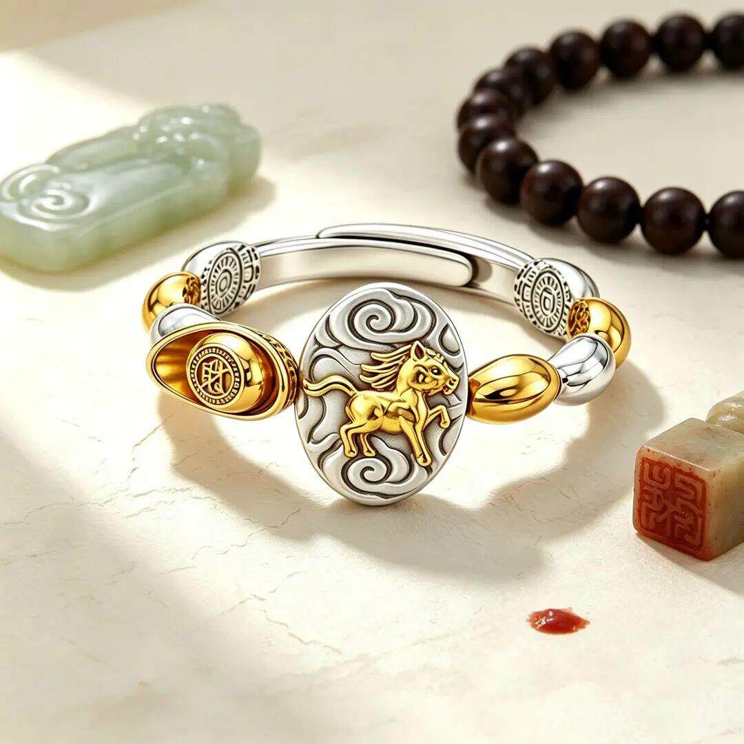 Copper alloy ring, jewelry, seven-grain rice zodiac ring, fashionable and versatile, same style for men and women, adjustable ring