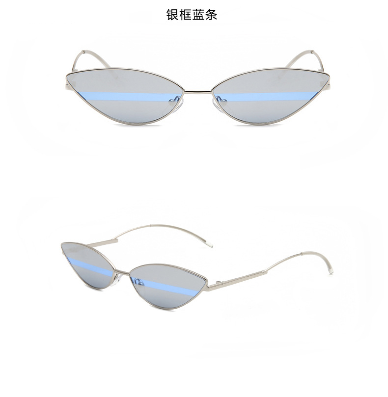 2018 mới hai màu thời trang Châu Âu và Mỹ mắt mèo hộp nhỏ siêu lửa kính râm catwalk thập niên 90 hình lõm kính porsche