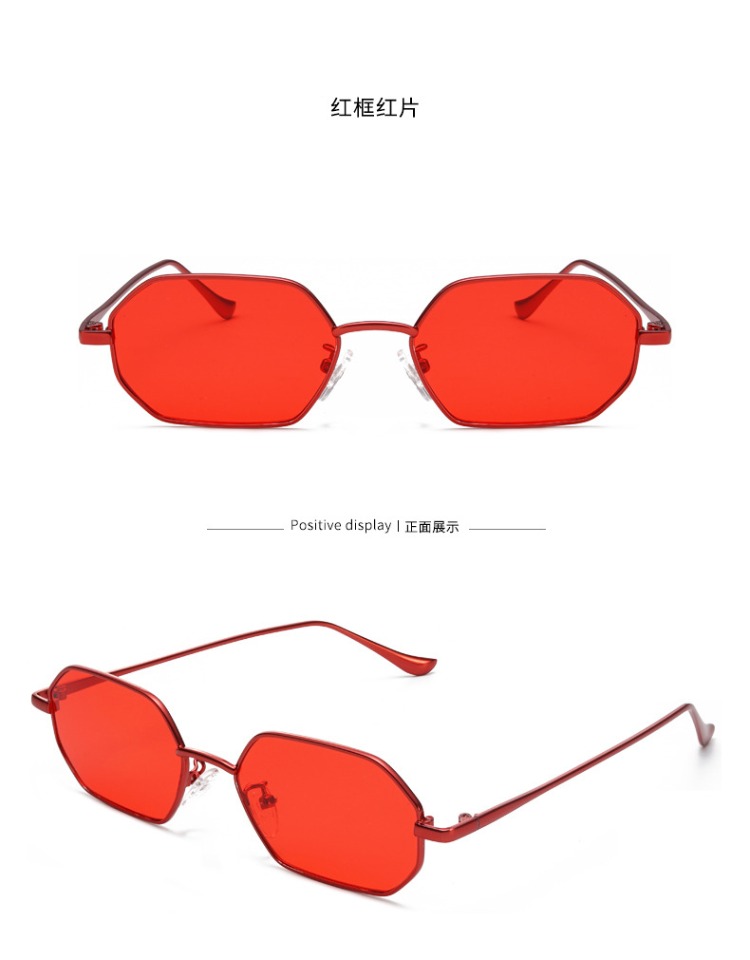 Kính râm nam nữ phiên bản Hàn Quốc của retro retro gió retro kính mỏng hình lục giác ulzzang 2018 mới gọng kính