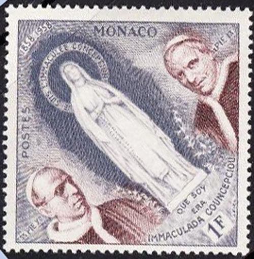 Monaco 1958 Notre Dame painting 1 brand new engraving Fidelity Foreign Stamps T300