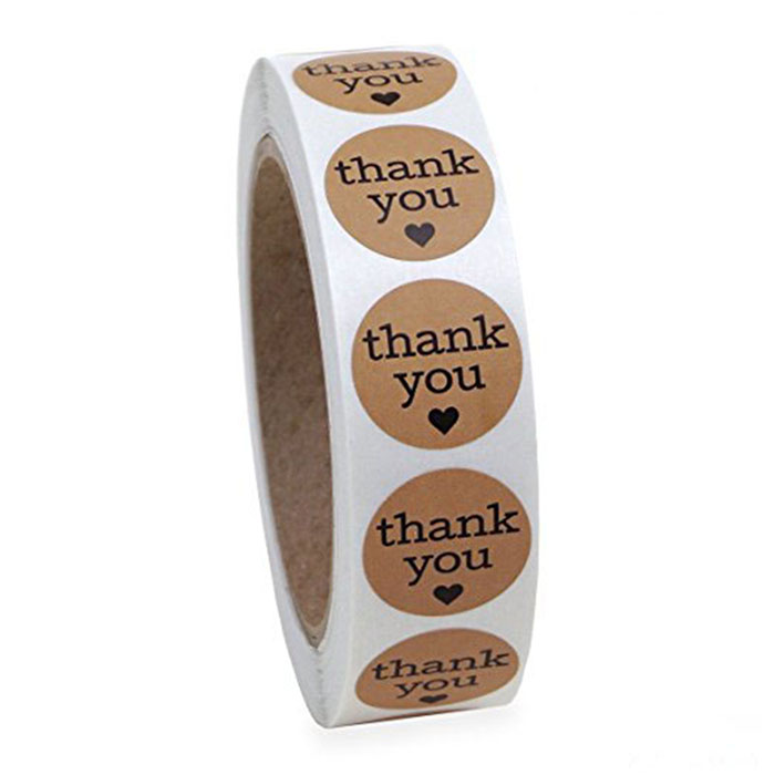 500 rolls of stickers thank you stickers baked self-adhesive roll fruit wedding express labels handmade sealing stickers