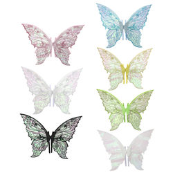 Adults and children's new hot stamping pattern leaf butterfly elf wings perform party art photo props