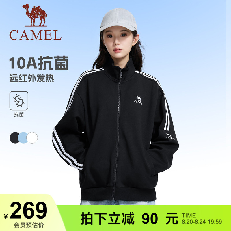 Camel Sports Unisex Knitted Long-Sleeve Jacket New Antibacterial Daily Commuting Casual Simple Stand Collar Top