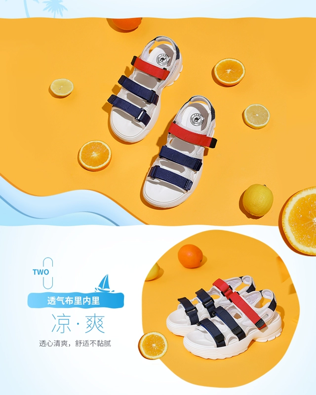 Lạc đà giày của phụ nữ 2018 thể thao mới dép nữ mùa hè đáy phẳng dày tôm tươi hương vị Hồng Kông giản dị Roman giày bãi biển phụ nữ