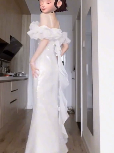 Элегантное белое свадебное платье для невесты