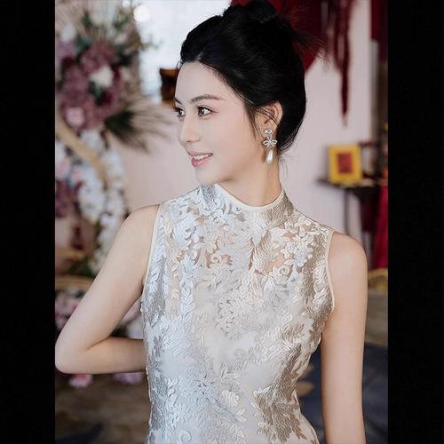 Ципао для невесты, элегантное элитное свадебное платье, китайский стиль