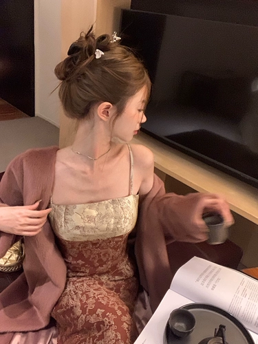 Румяна, элитная длинная юбка, китайский стиль, цветочный принт, осенние