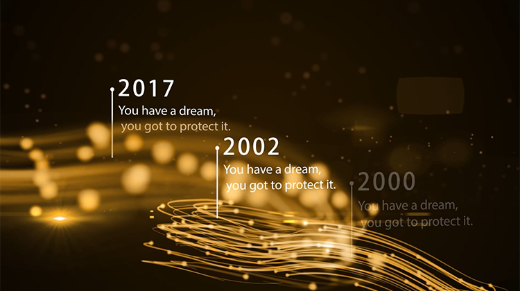 企业宣传片头活动金色粒子光束发展时间线ae模板