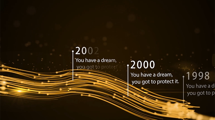 企业宣传片头活动金色粒子光束发展时间线ae模板