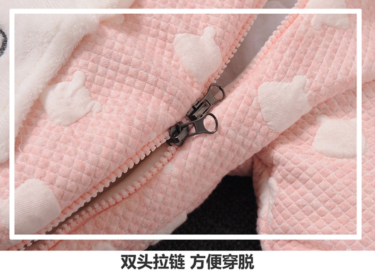 Babyiesies mùa thu và mùa đông cotton dày 0-3 tháng mùa đông dây kéo 6 trên 9 bé trai và phụ nữ mặc quần áo áo liền quần hình thú trẻ em