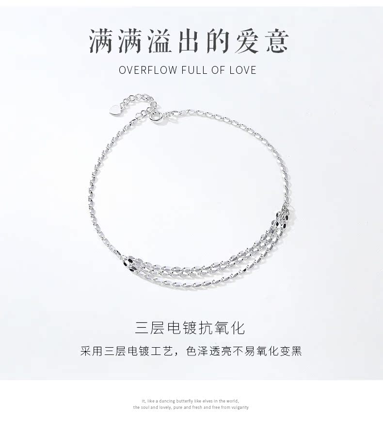 Chaine de cheville Femme FROMLOVER     en Argenterie - Ref 3103758 Image 11