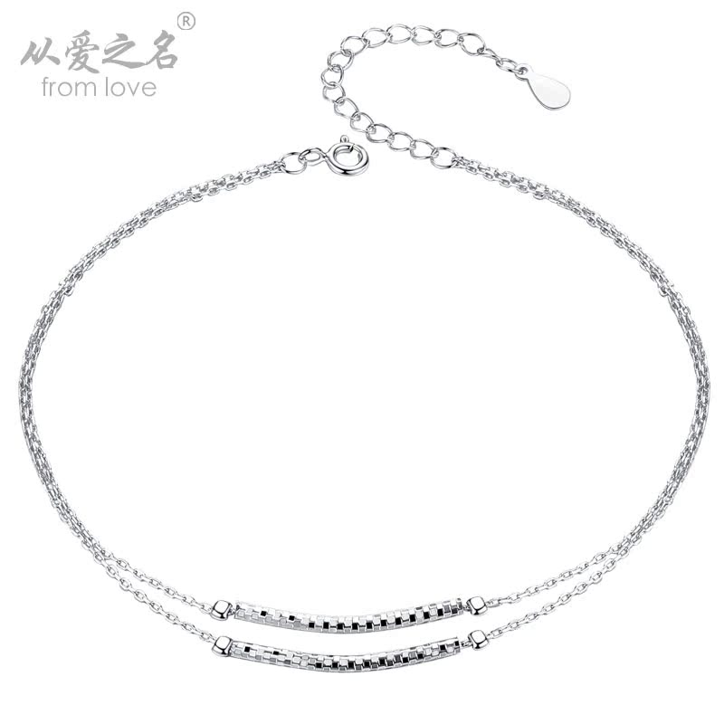 Bracelet de cheville Femme FROMLOVER     en Argenterie - Ref 3102163 Image 5