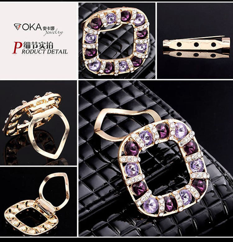 Trâm cài đơn giản nữ trang sức Nhật Bản và Hàn Quốc pha lê trâm lụa khăn khóa thời trang pin huy hiệu khăn choàng khóa lụa khăn clip sử dụng kép - Trâm cài ghim cài áo vest nam