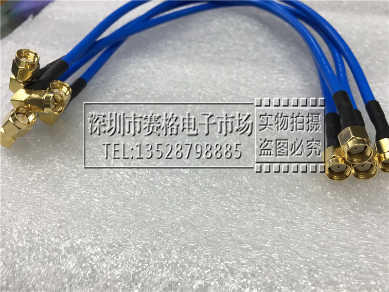 RP-SMA-J male head inner hole turns SMA-JW bend male head inner needle RG141 semi-soft line 50-3 high frequency line