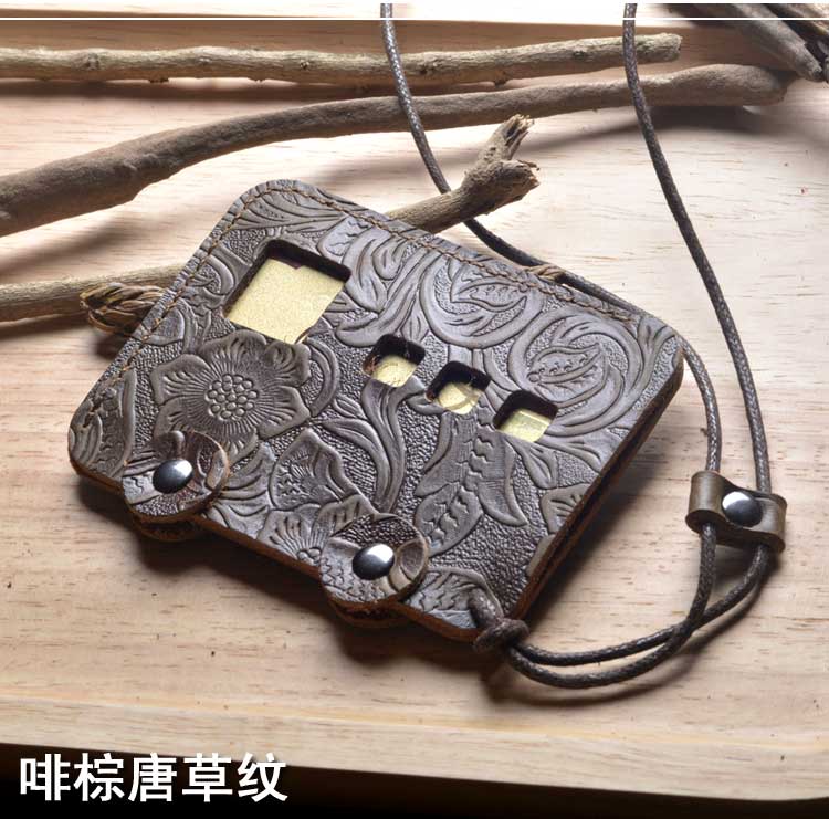 Thẻ kraft da handmade gói thẻ xe buýt đặt thẻ ăn thẻ truy cập thẻ tàu điện ngầm mẫu giáo ví đựng thẻ nhiều ngăn