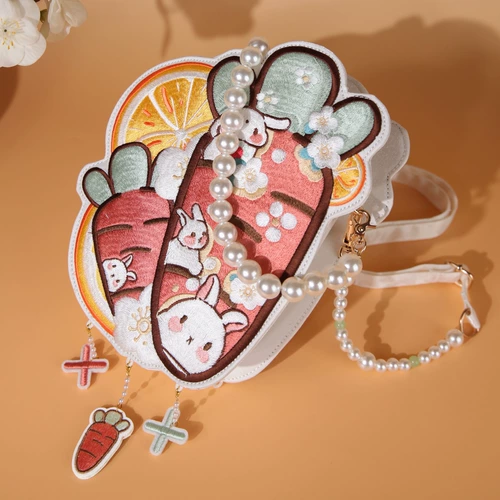 彩云印记 Ретро морковная трехмерная милая сумка через плечо, барсетка, стиль Лолита