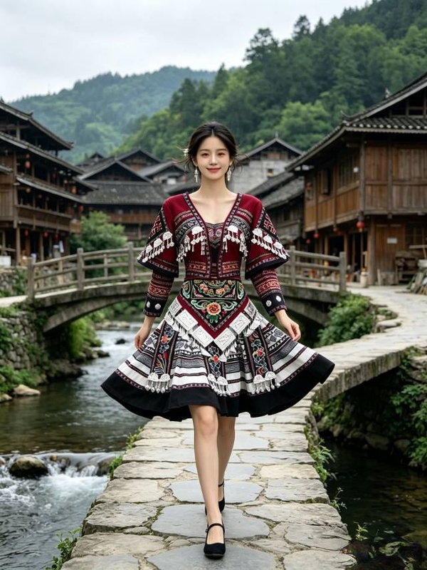 New Ethnic Minority Clothing for the Miao People, Yunnan Outfits for Travel Photography and Performances, Amao Dance Costumes, Shipped Within Days