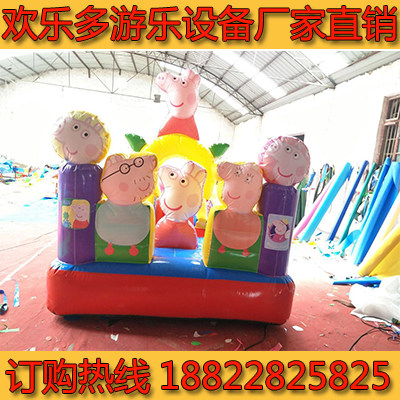 New cartoon inflatable model castle naughty castle touch jumping trampoline park square blowing slide park spot