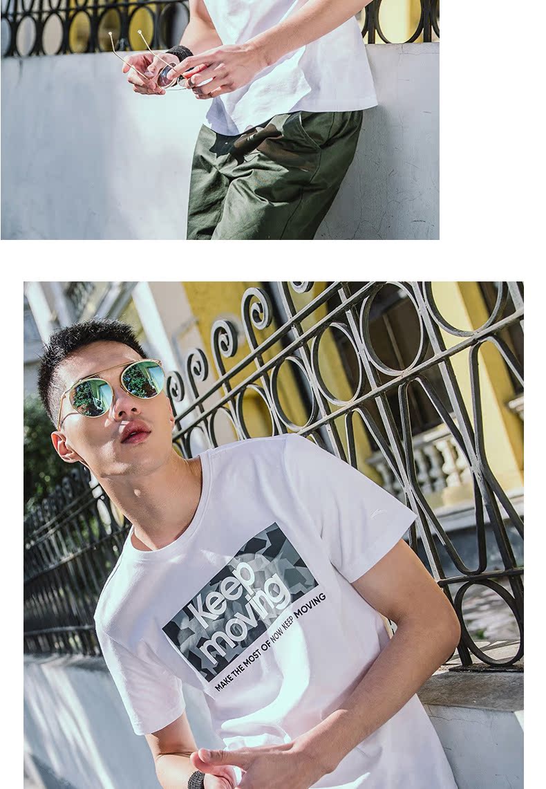 Anta tay ngắn nam 2018 hè mới thấm mồ hôi ngụy trang quần áo thể thao đan áo thun ngắn chạy bộ 95828110 áo thun tay dài nam the thao