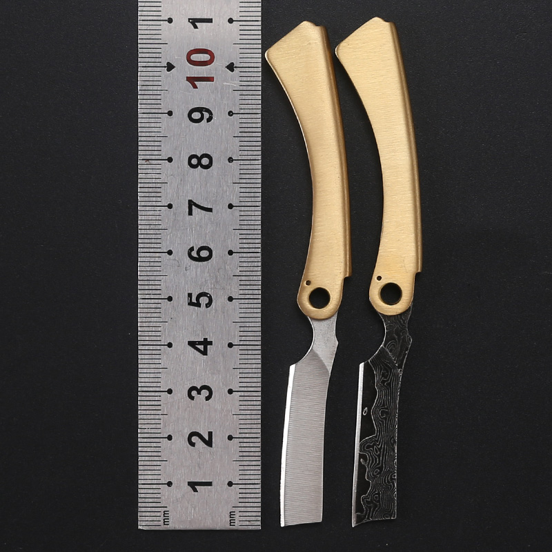 Damascus steel knife multifunctional mini knife knife keychain folding knife outdoor survival portable box knife