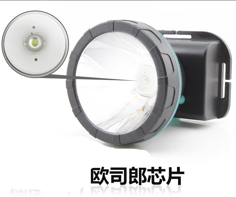 Chính hãng LED mạnh đèn pha tầm xa sạc câu cá ánh sáng ngoài trời trắng vàng ánh sáng màu xanh mỏ đèn mặc đèn pin đèn pin mini siêu sáng