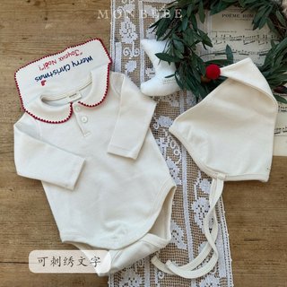 【可定制名字】圣诞婴幼儿衣服加厚女童宝宝连体衣加绒包屁衣秋冬