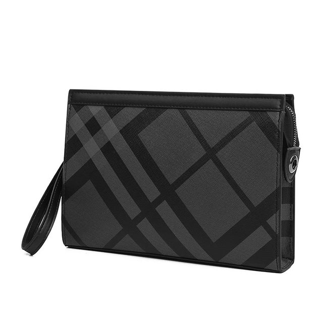 European and American light luxury business clutch bag, men's high quality large plaid hand bag, business clip bag, envelope bag, fashion hand bag