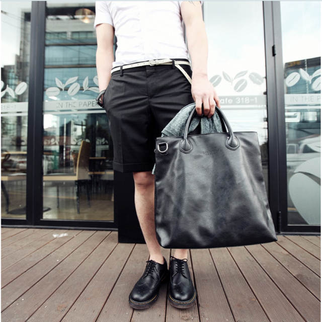 New Men's Genuine Leather Handbag, British Fashion Shoulder Bag, Korean Style Large Capacity Crossbody Bag, Travel Bag for Men