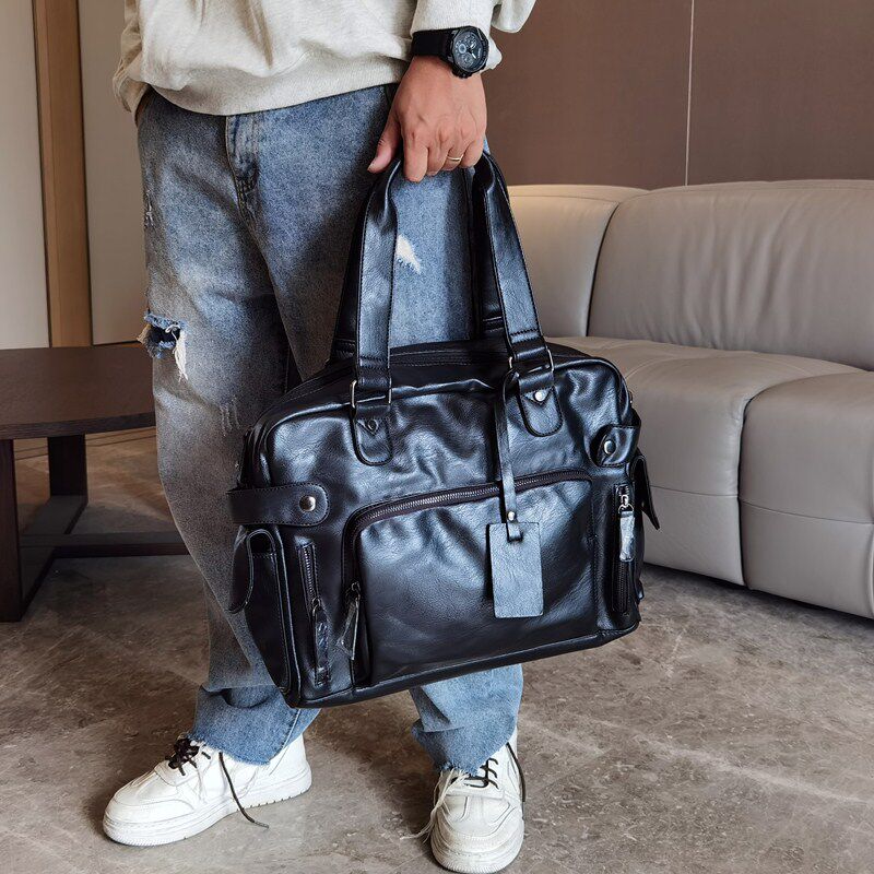Classic Casual Day Ensemble Korean Version Fashion Travel Bag Ingléen Men Handbag Retro Business Travel Briefcase