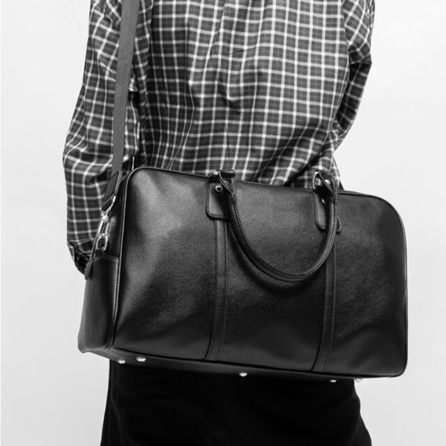 European and American trendy men's bags genuine leather simple casual portable shoulder bag business trip short-distance multi-functional travel bag