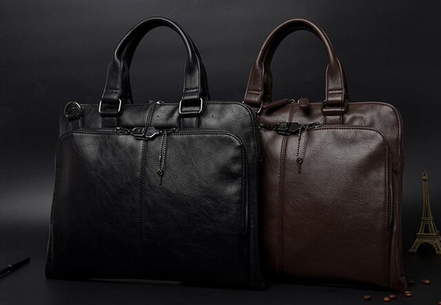 European station new men's genuine leather business handbag Korean style briefcase crossbody bag youth casual shoulder bag men