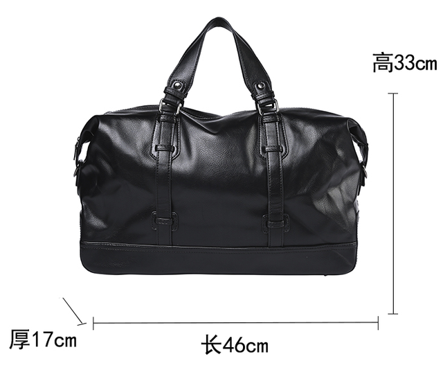 European and American Trendy Brand Genuine Leather Men's Bag, Large Capacity Business Trip Short-Distance Travel Bag, Hand Luggage Bag, Single Shoulder Crossbody Travel Bag