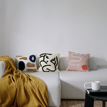 NICEONE original design Nordic cluster embroidery heavy industry ins art style pillow sand bedside cushion without pillow core