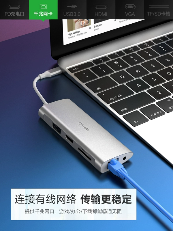 Apple typec docking trạm mở rộng macbookpro sét 3 áp dụng máy tính xách tay Huawei matebook13 không khí điện thoại di động hdmi phân phối phụ kiện bộ chuyển đổi usb máy tính mới - USB Aaccessories