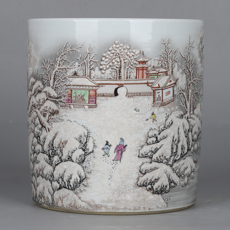 Zhushan Eight Friends of the Republic of China, he Xu of the products paste Ruixiu Visitor Snow Scenery Graphic Written Pen Hai Large Pen